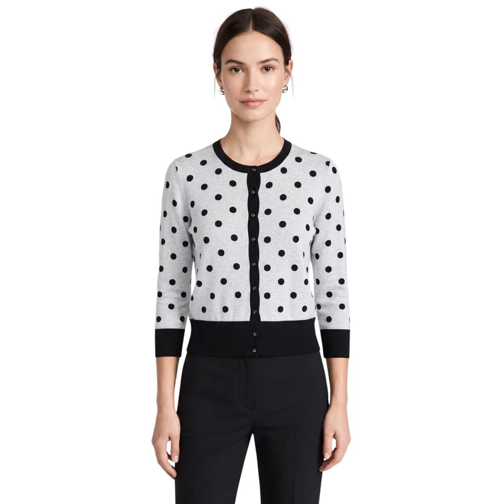 Premise Black and White Polka Dot Cardigan Size XL